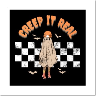 Retro Creep It Real Ghost Girl Boy Halloween Costume Posters and Art